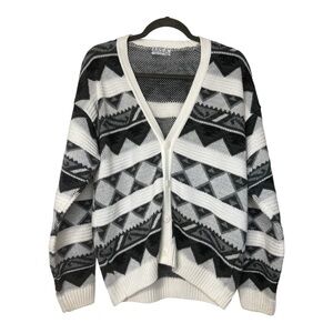 VINTAGE Area by Tag Made in USA Button Sweater Aztec Cardigan Size M